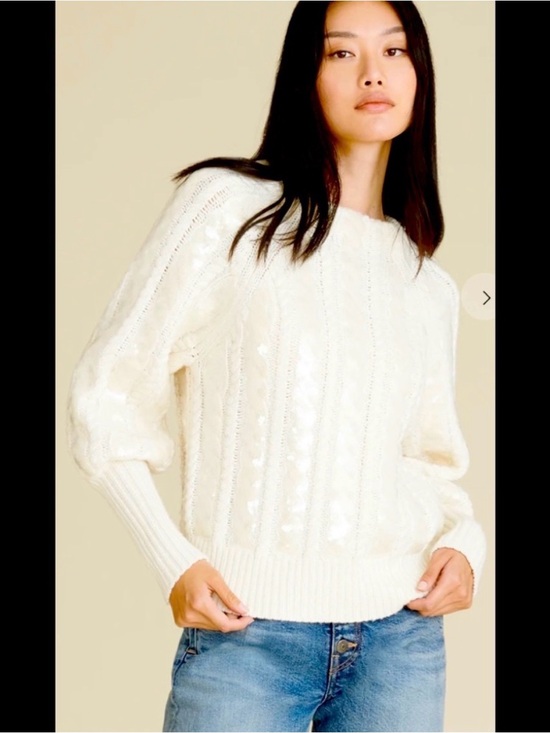 Veronica Beard Sweaters - Veronica Beard Cream Cable Knit Crewneck Sweater